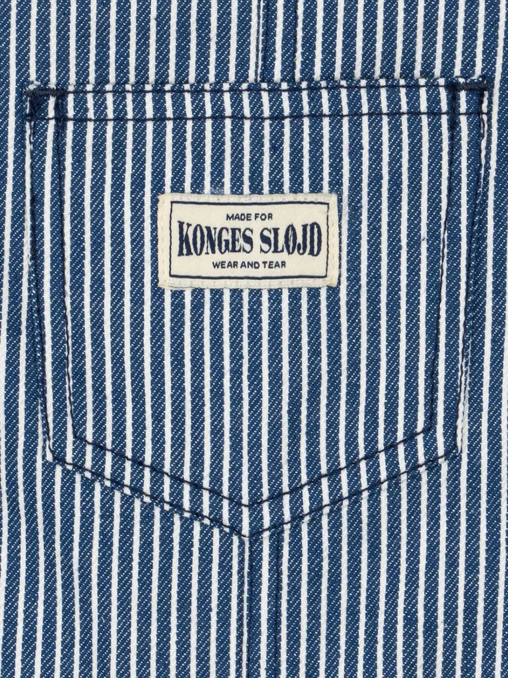 Konges Sløjd Luc stripe-print dungaree shorts Blauw