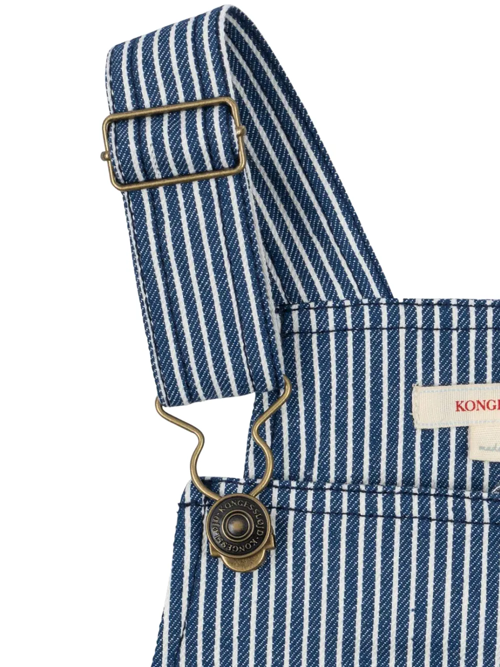 Konges Sløjd Luc stripe-print dungaree shorts Blauw