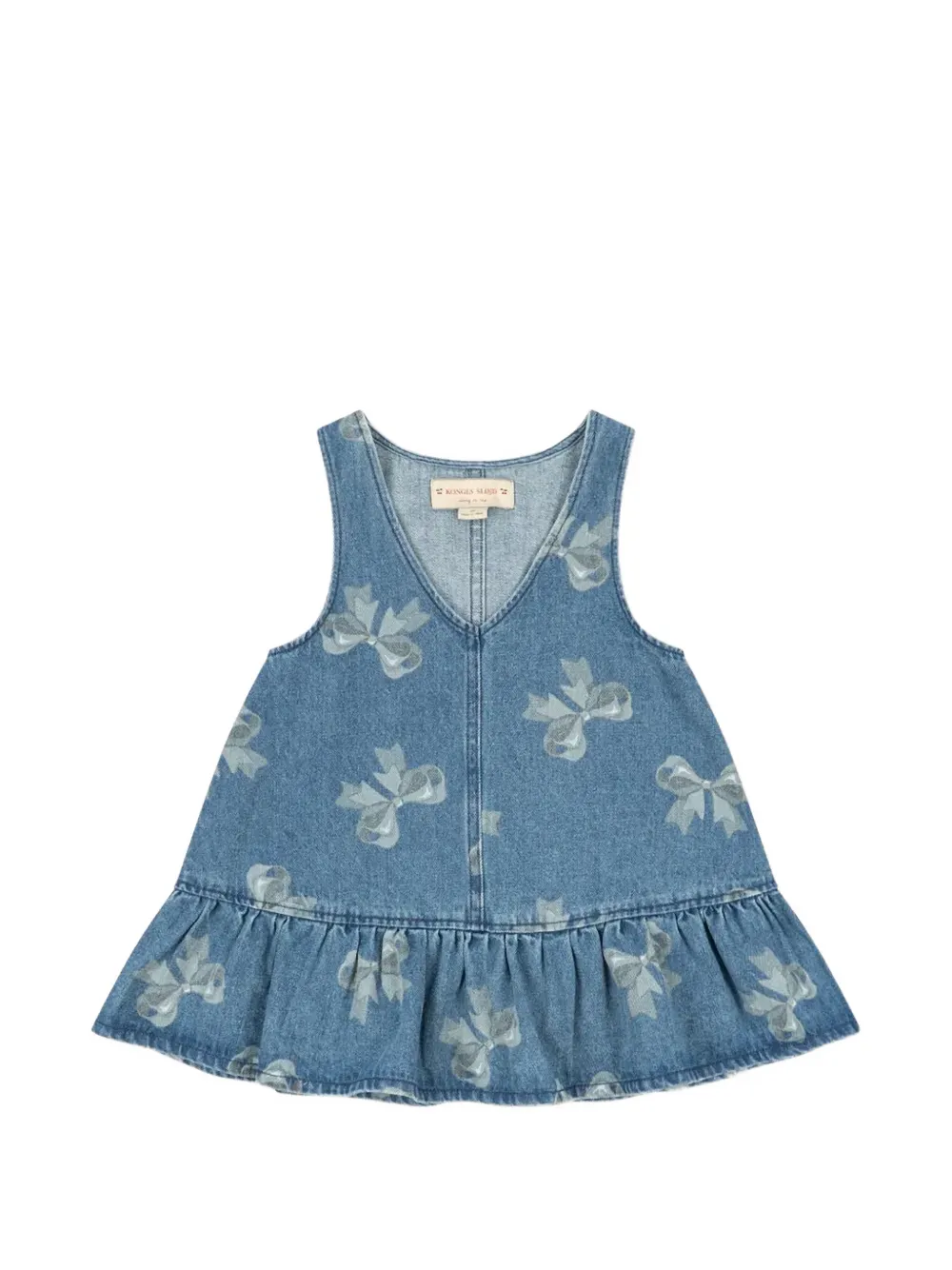 Konges Sløjd Magot bow-print ruffled dress - Blu