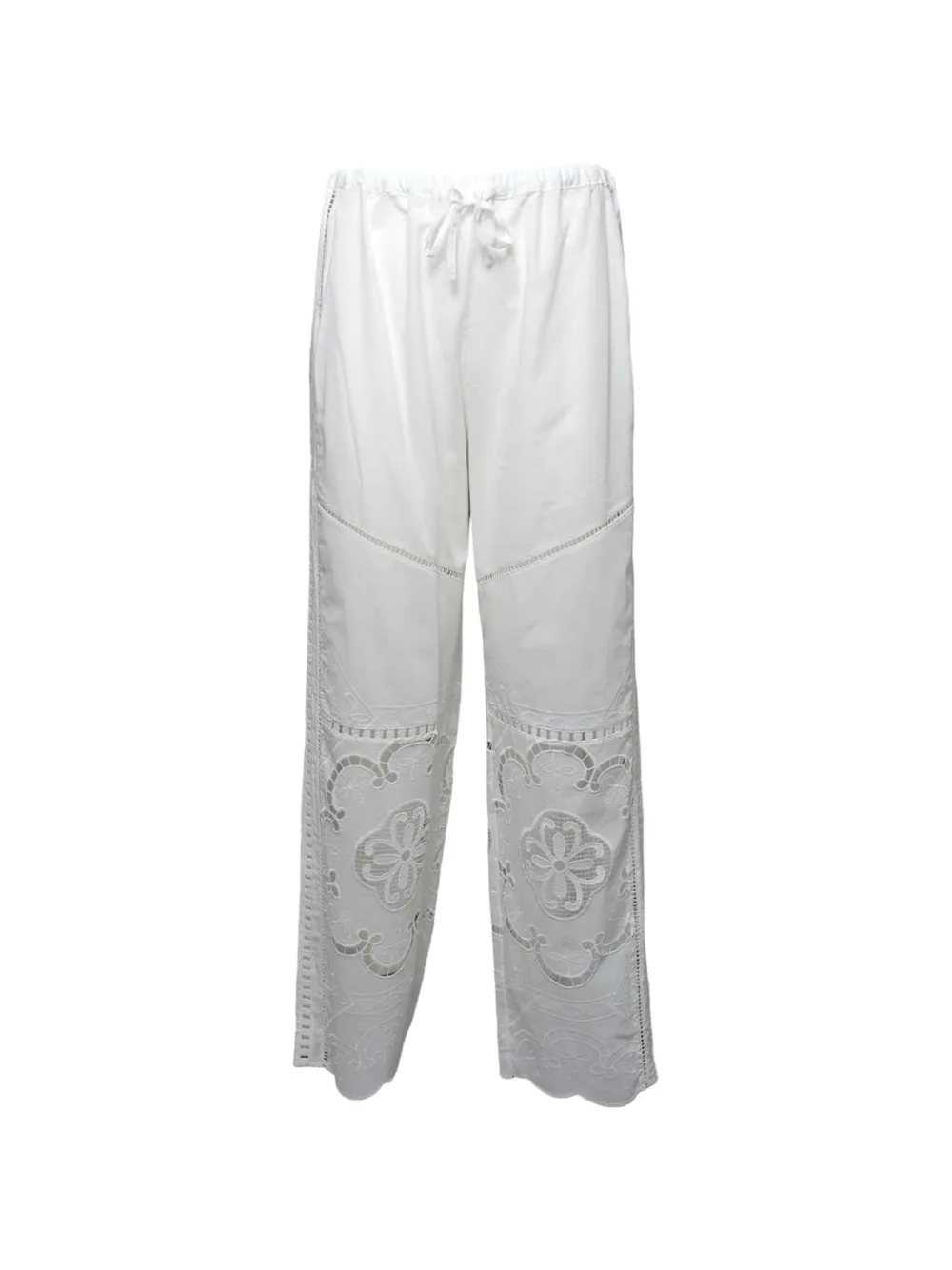 FRONT STREET 8 floral trousers - Bianco
