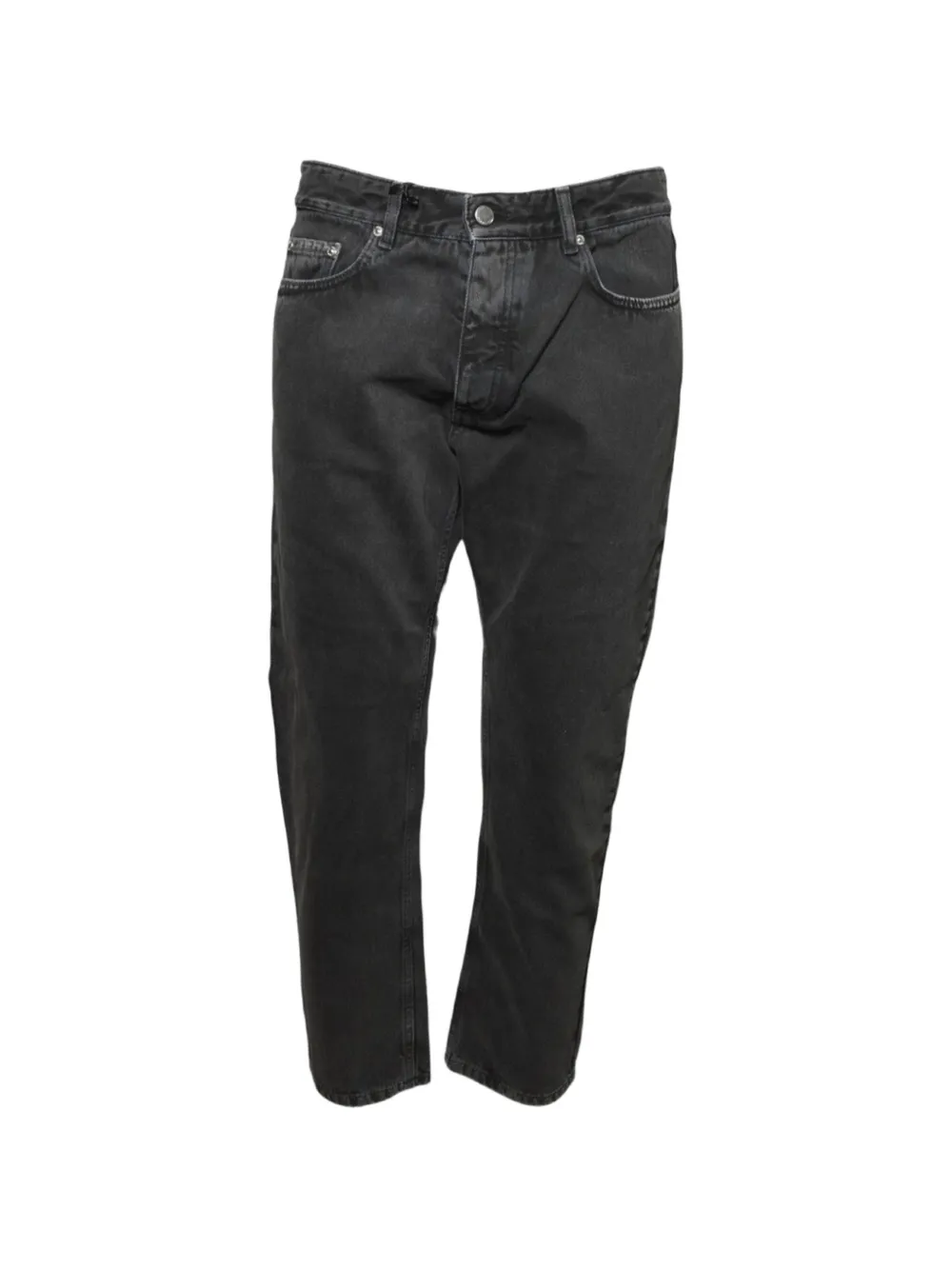 ICON DENIM star-embroidered washed jeans - Nero