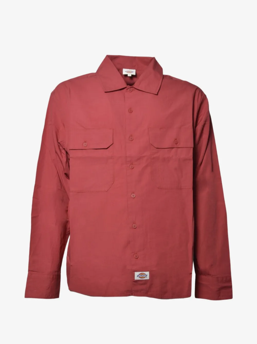 DICKIES 로고 패치 체스트 포켓 셔츠 | 레드 | Image 1