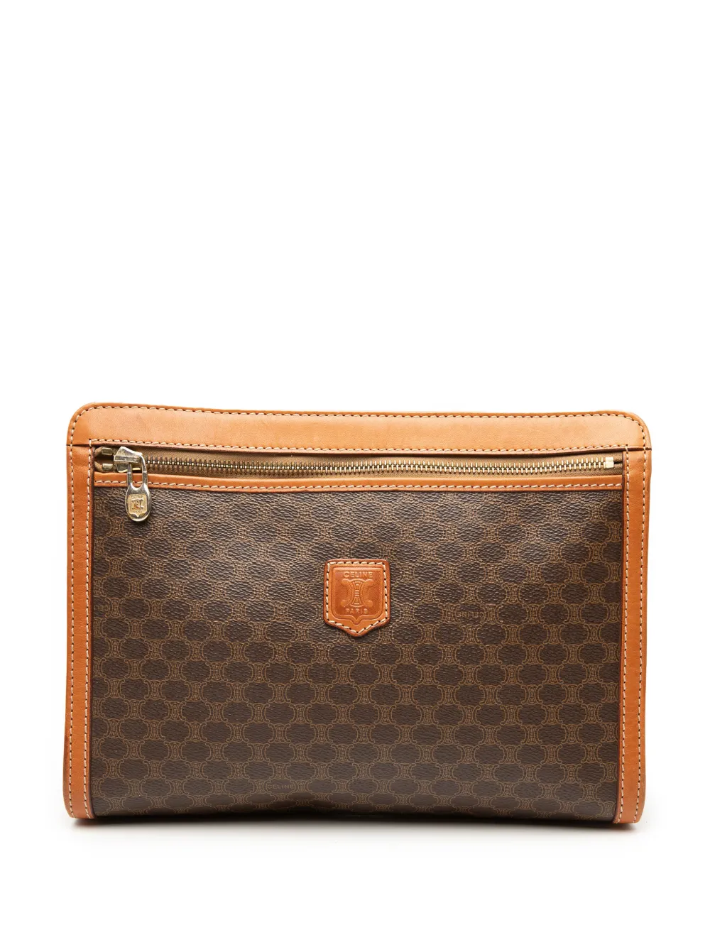 Celine Pre-Owned 1992 Macadam Coated Canvas clutch bag - Marrone