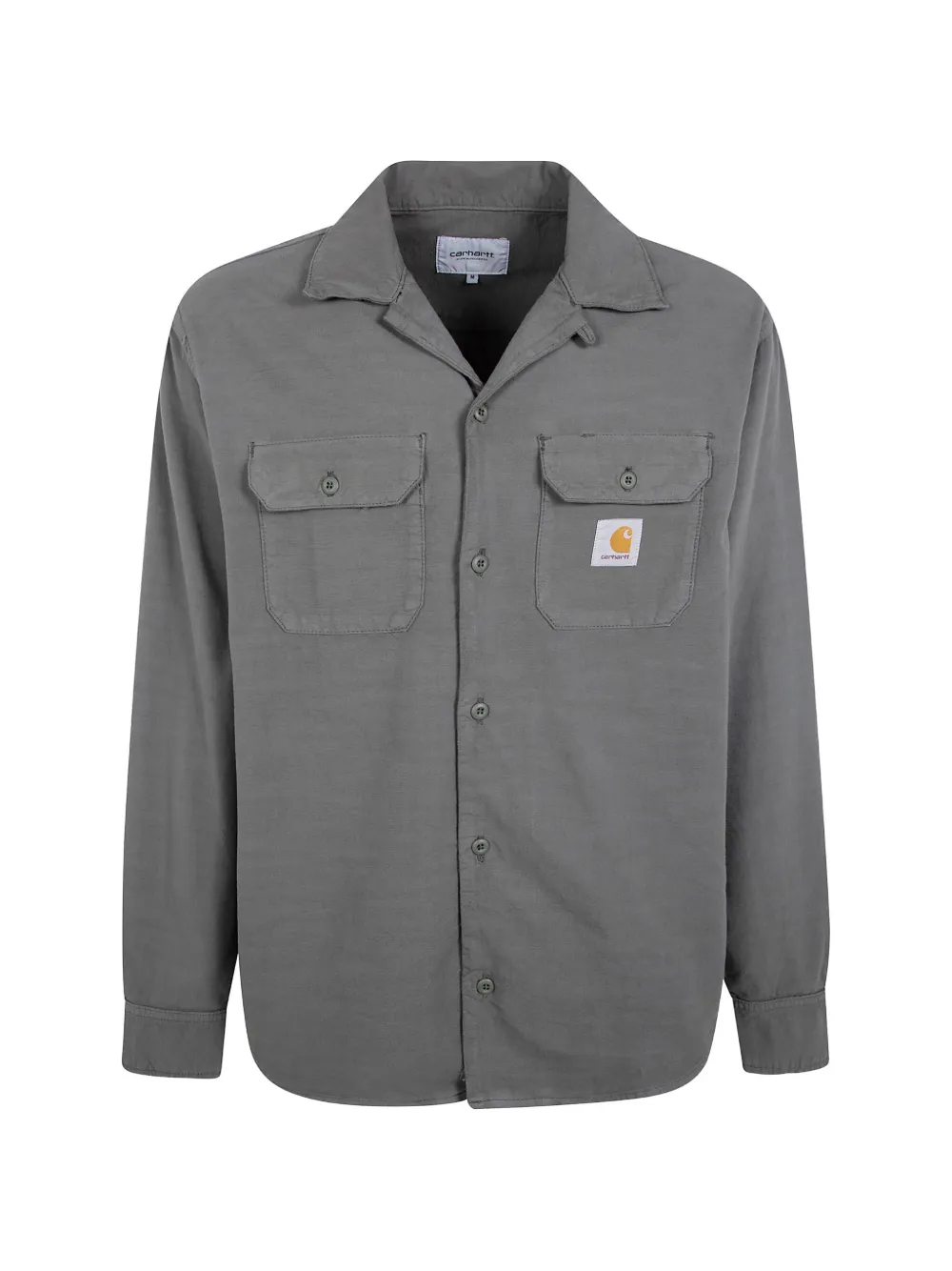 Carhartt WIP Kelsey garment-dyed logo-patch shirt - Grigio