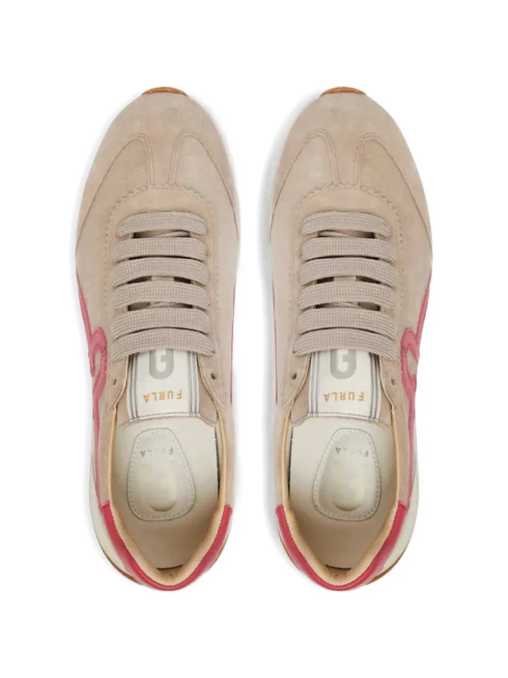 Furla Retrò logo-patch panelled sneakers Beige