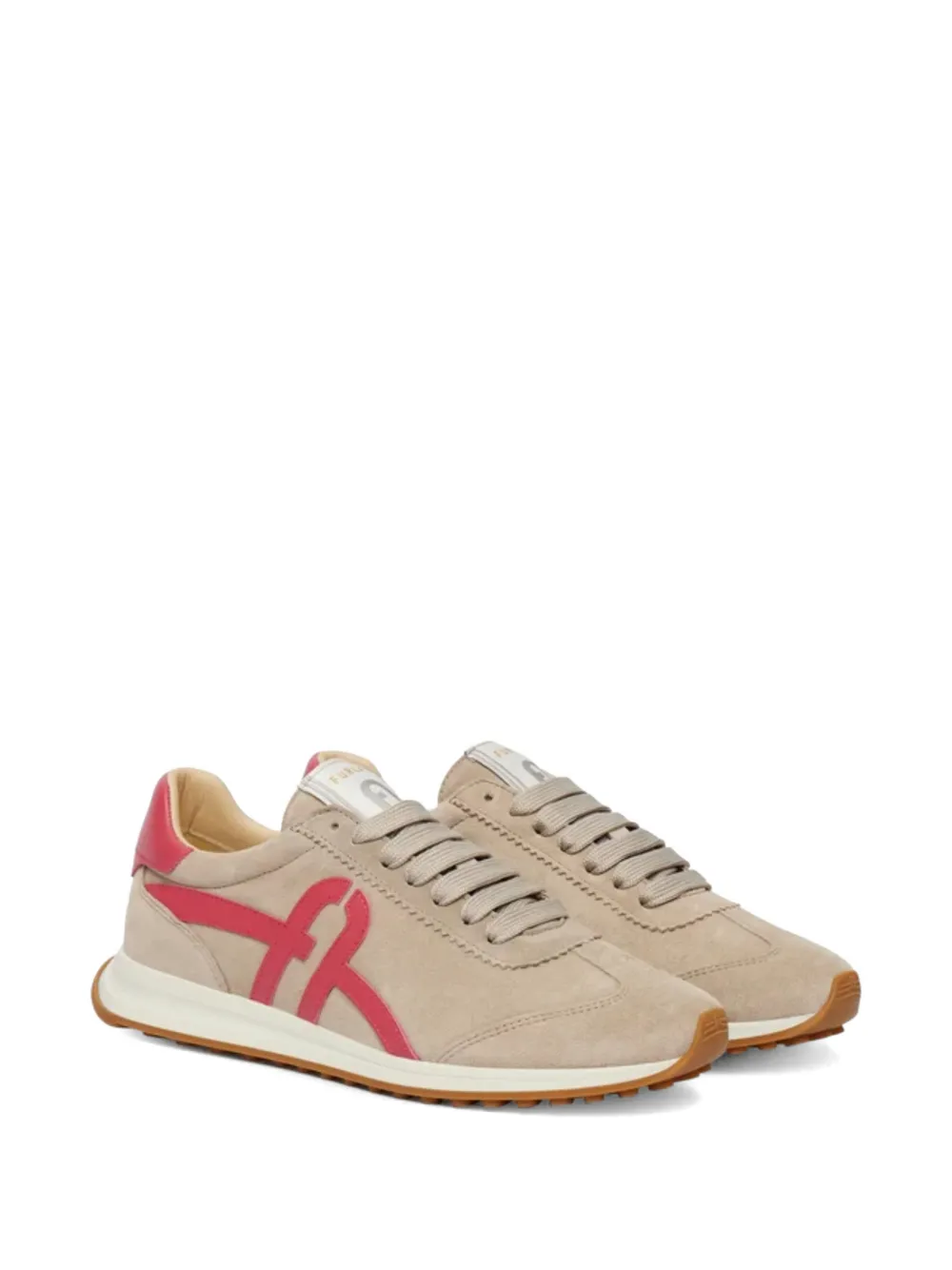 Furla Retrò logo-patch panelled sneakers Beige