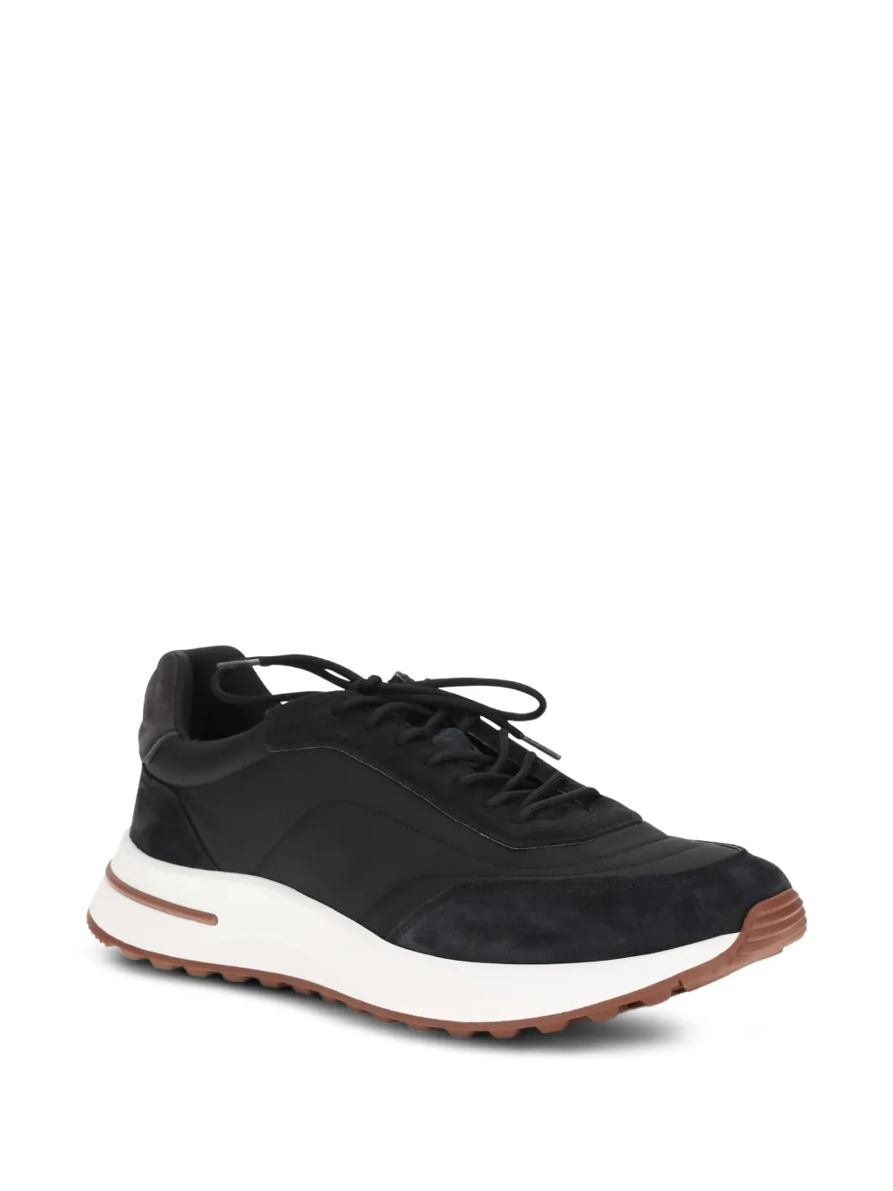 Loro Piana Week End Walk suède sneakers met vlakken Zwart