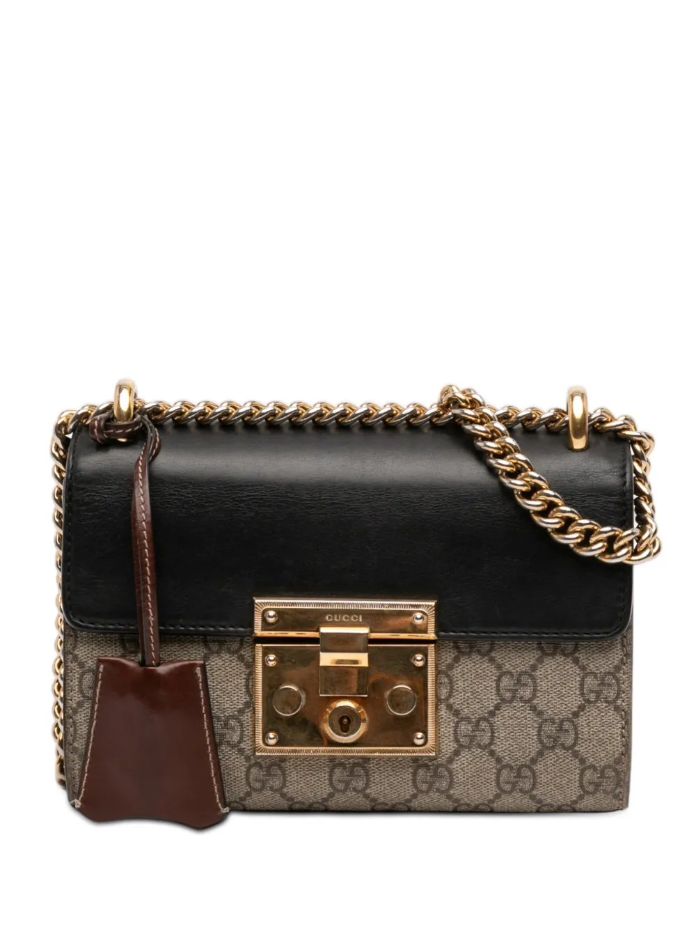 Gucci Pre-Owned 2016-2025 Small GG Supreme Padlock crossbody bag - Marrone