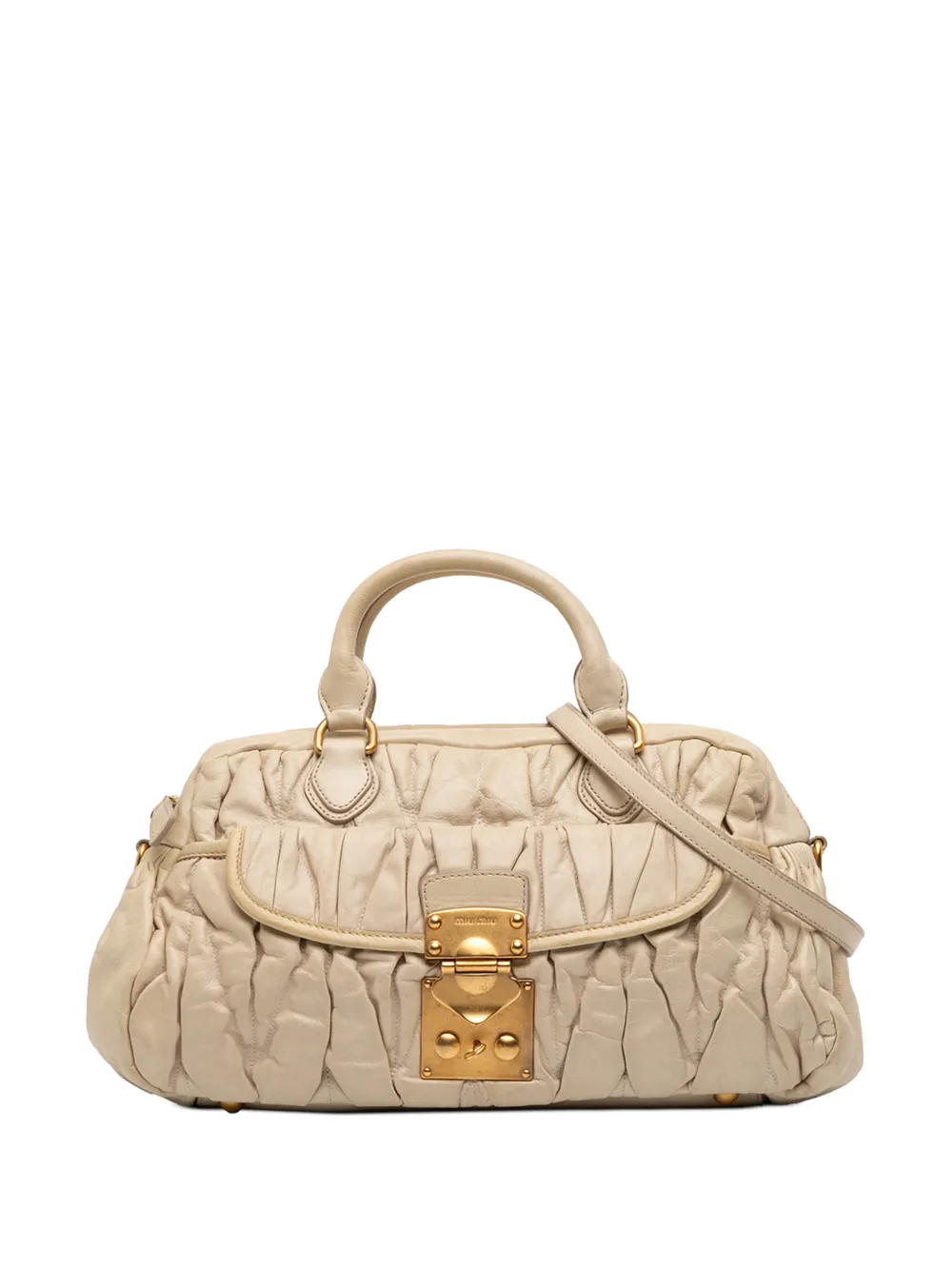 Miu Miu Pre-Owned 2010-2025 Matelasse Nappa Coffer satchel - Marrone