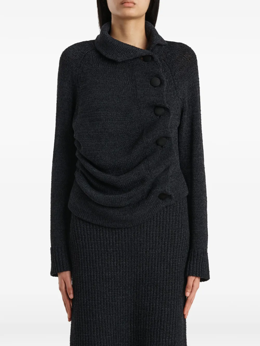  Khaite Buttoned Cardigan - Grey 