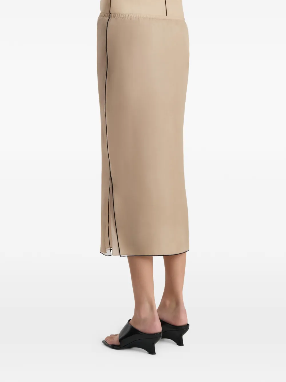 KHAITE Syndi zijden rok Beige