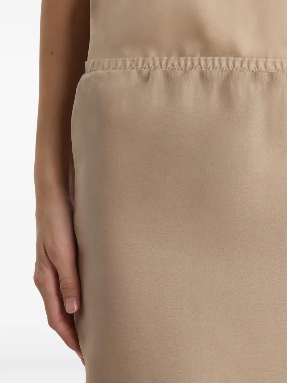 KHAITE Syndi zijden rok Beige