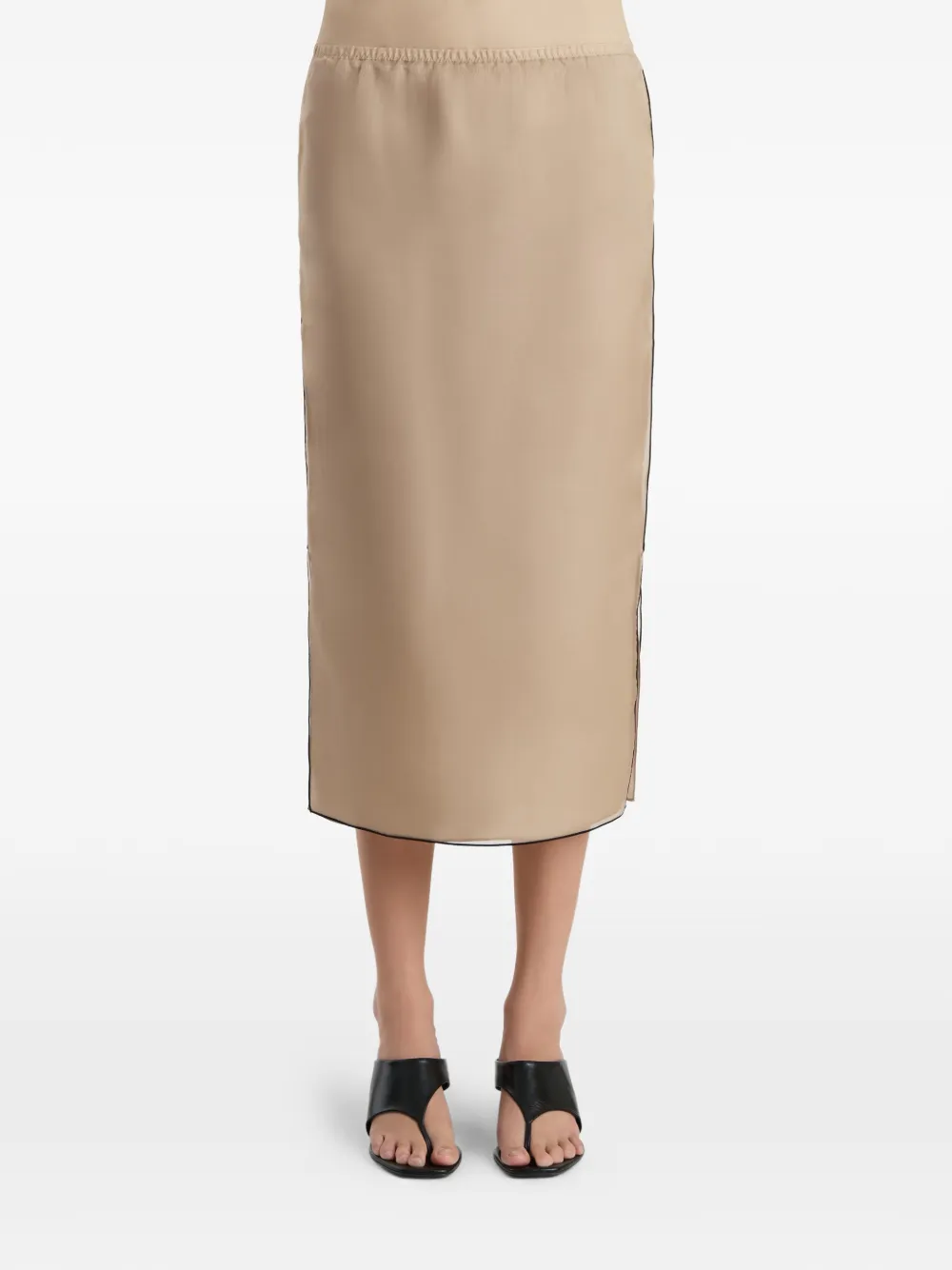 KHAITE Syndi zijden rok Beige