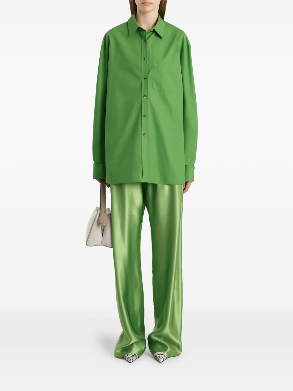 KHAITE Blouse met borstzak Groen