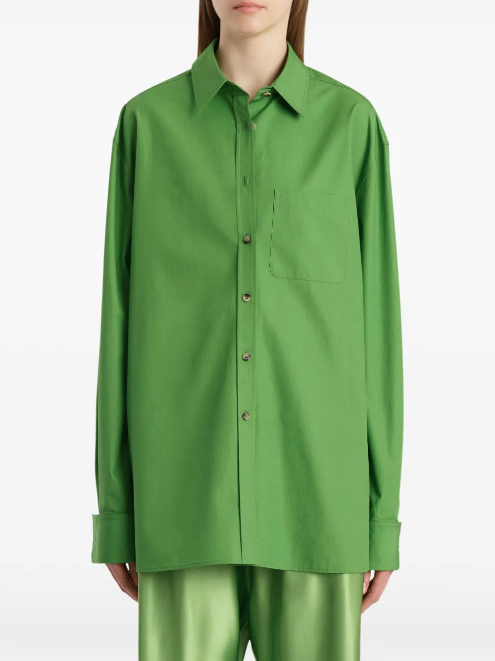 KHAITE Blouse met borstzak Groen