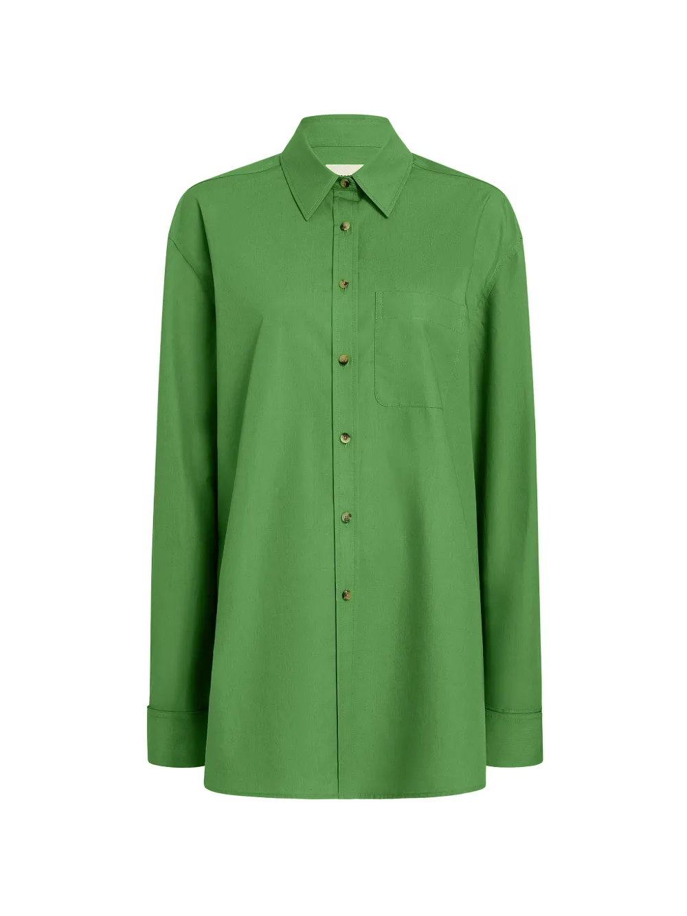KHAITE front pocket long-sleeve shirt - Verde