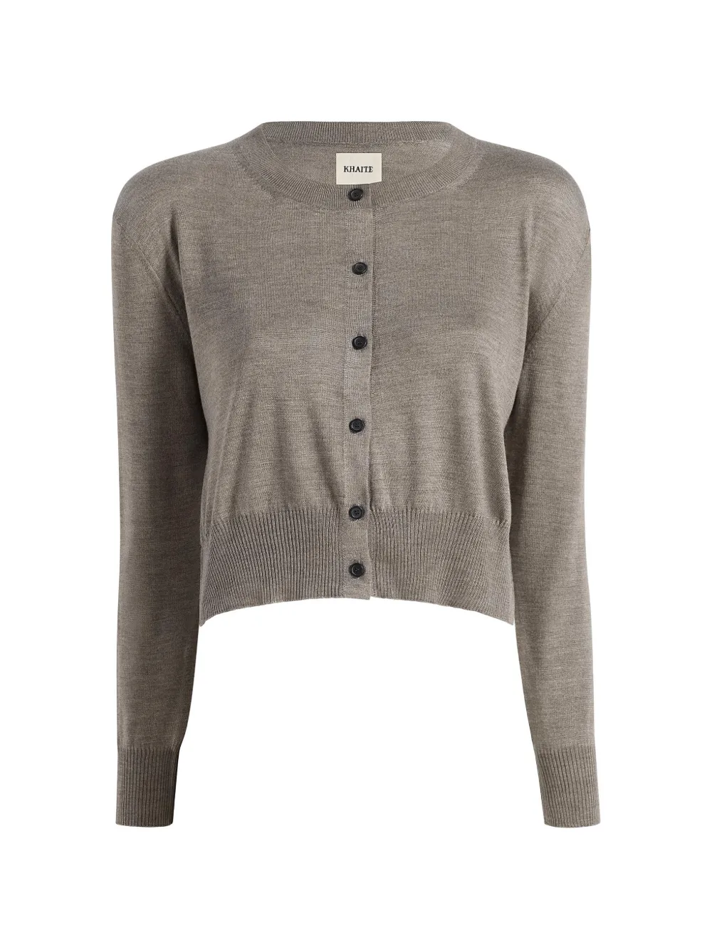 KHAITE crew-neck button cardigan - Grey