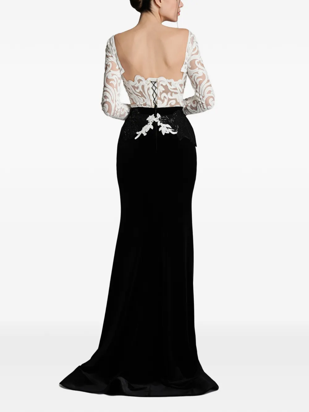  Imroska Open Back Floral Dress - Black 