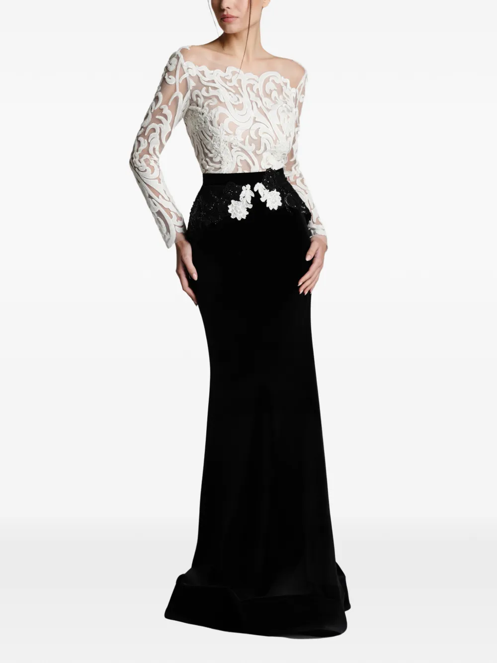 Imroska Open Back Floral Dress - Black 
