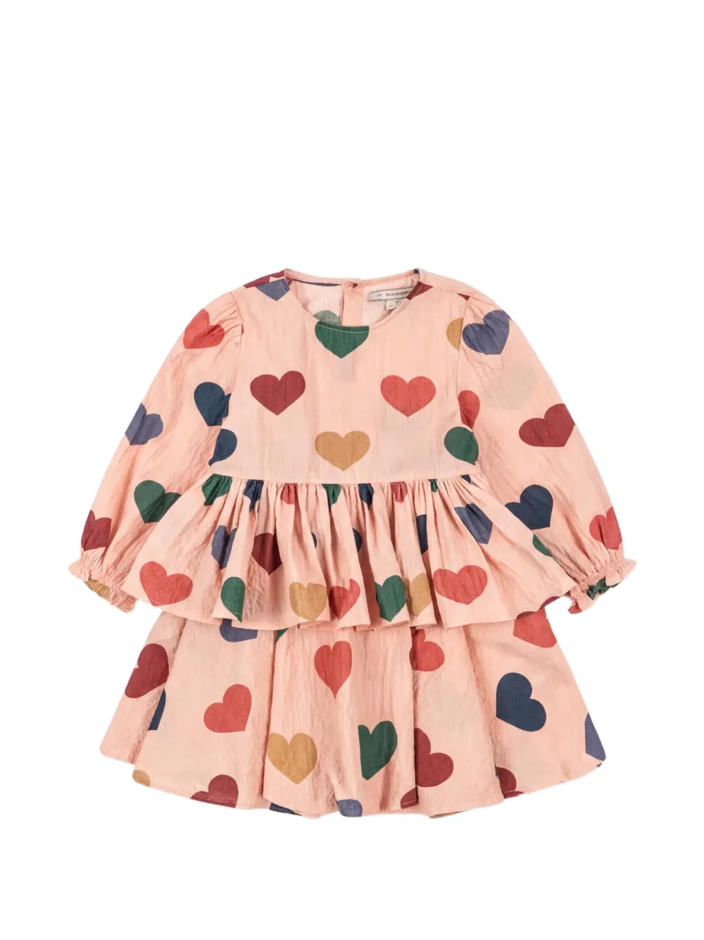 Konges Sløjd Elin heart-pattern ruffled dress - Rosa