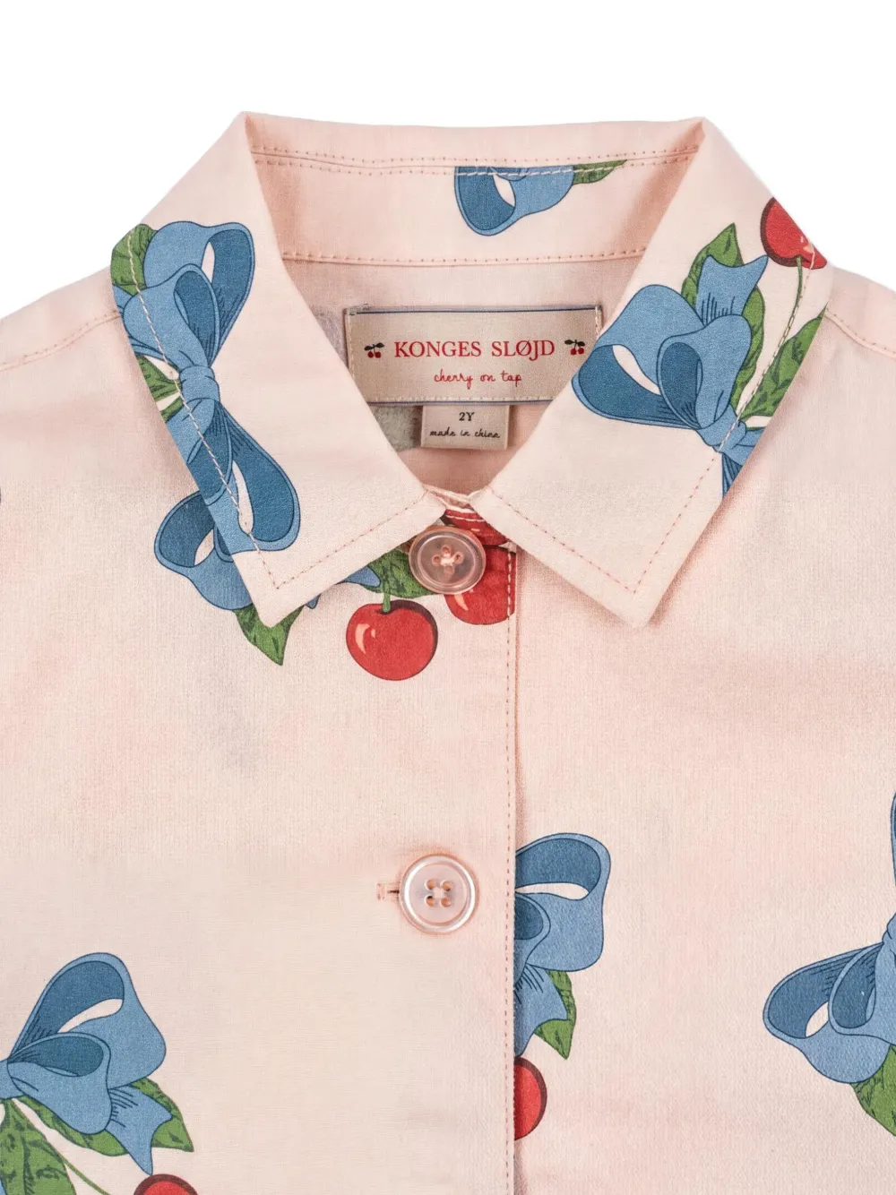 Konges Sløjd Frankie shirtjack met kersen-print Roze