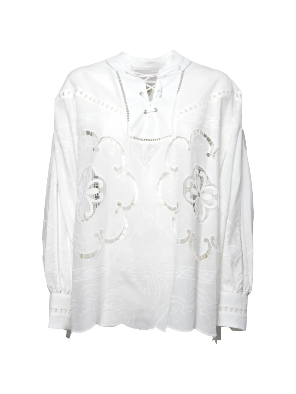 FRONT STREET 8 floral-embroidered shirt - Bianco