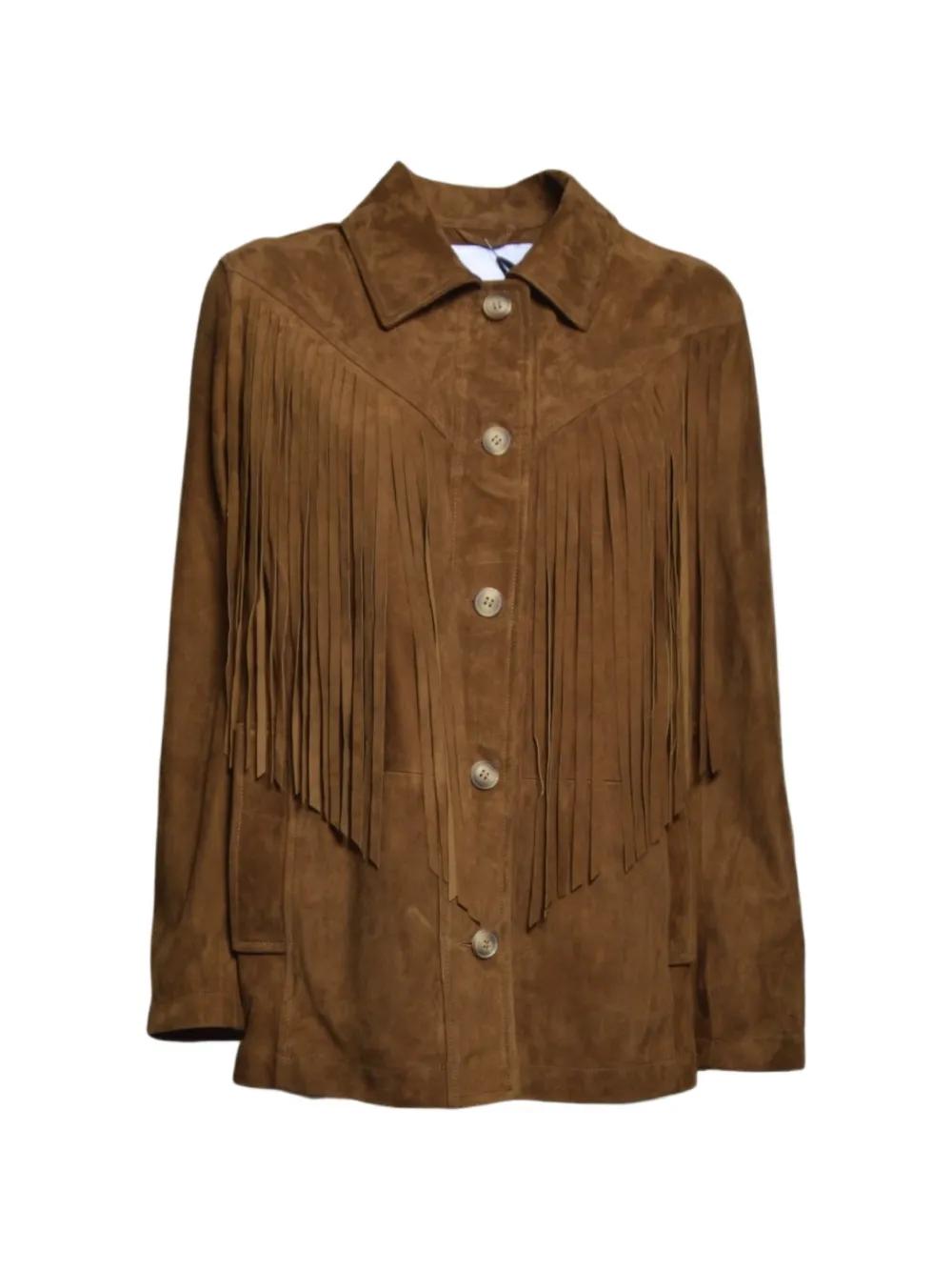 blusotto fringed leather jacket - Marrone