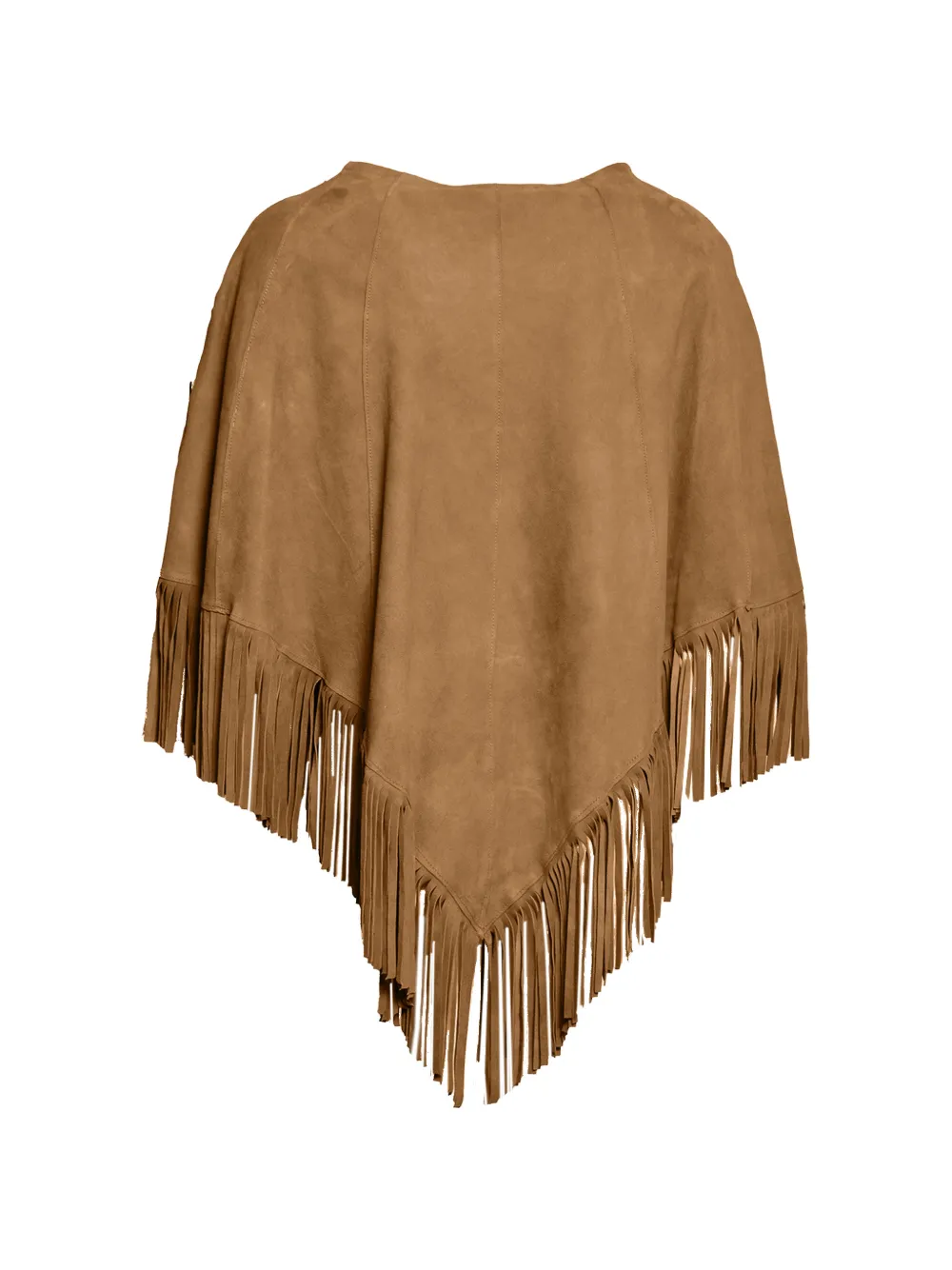  Blusotto Irene Fringed Poncho - Brown 