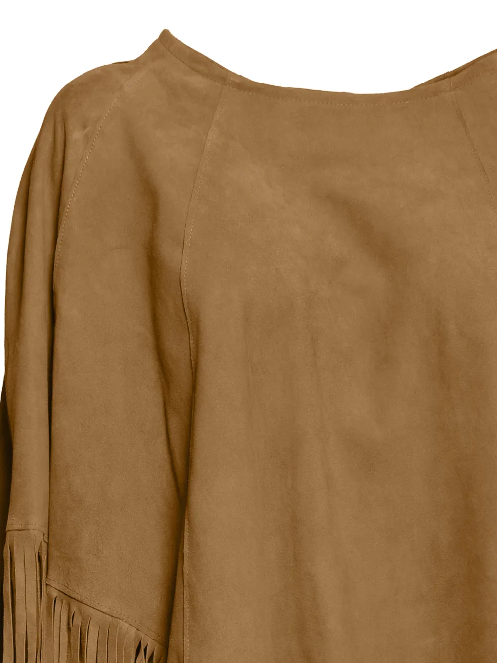  Blusotto Irene Fringed Poncho - Brown 