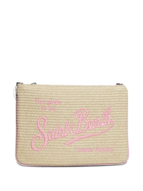 MC2 Saint Barth Kids logo-embroidered woven clutch bag