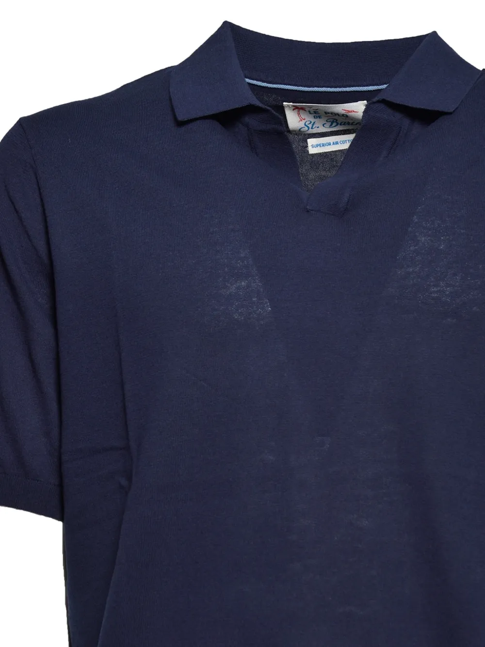 MC2 Saint Barth Fijngebreid T-shirt met V-hals Blauw
