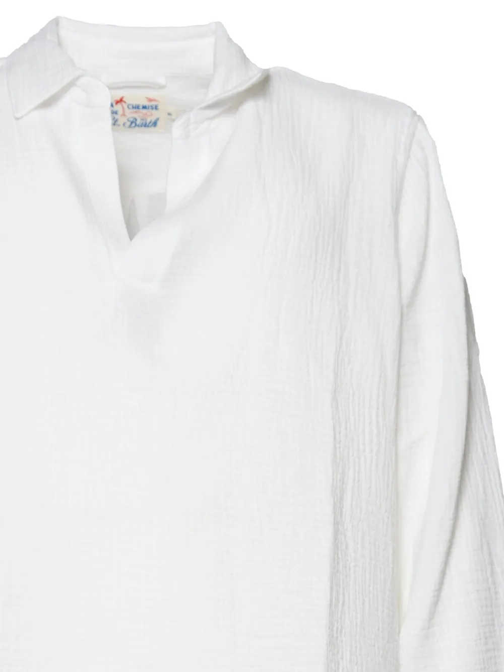 MC2 Saint Barth Ventotene gekreukt poloshirt met lange mouwen Wit
