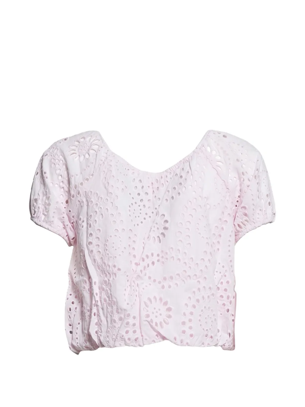 MC2 Saint Barth Kids Giada broderie-anglaise puff-sleeve top Roze