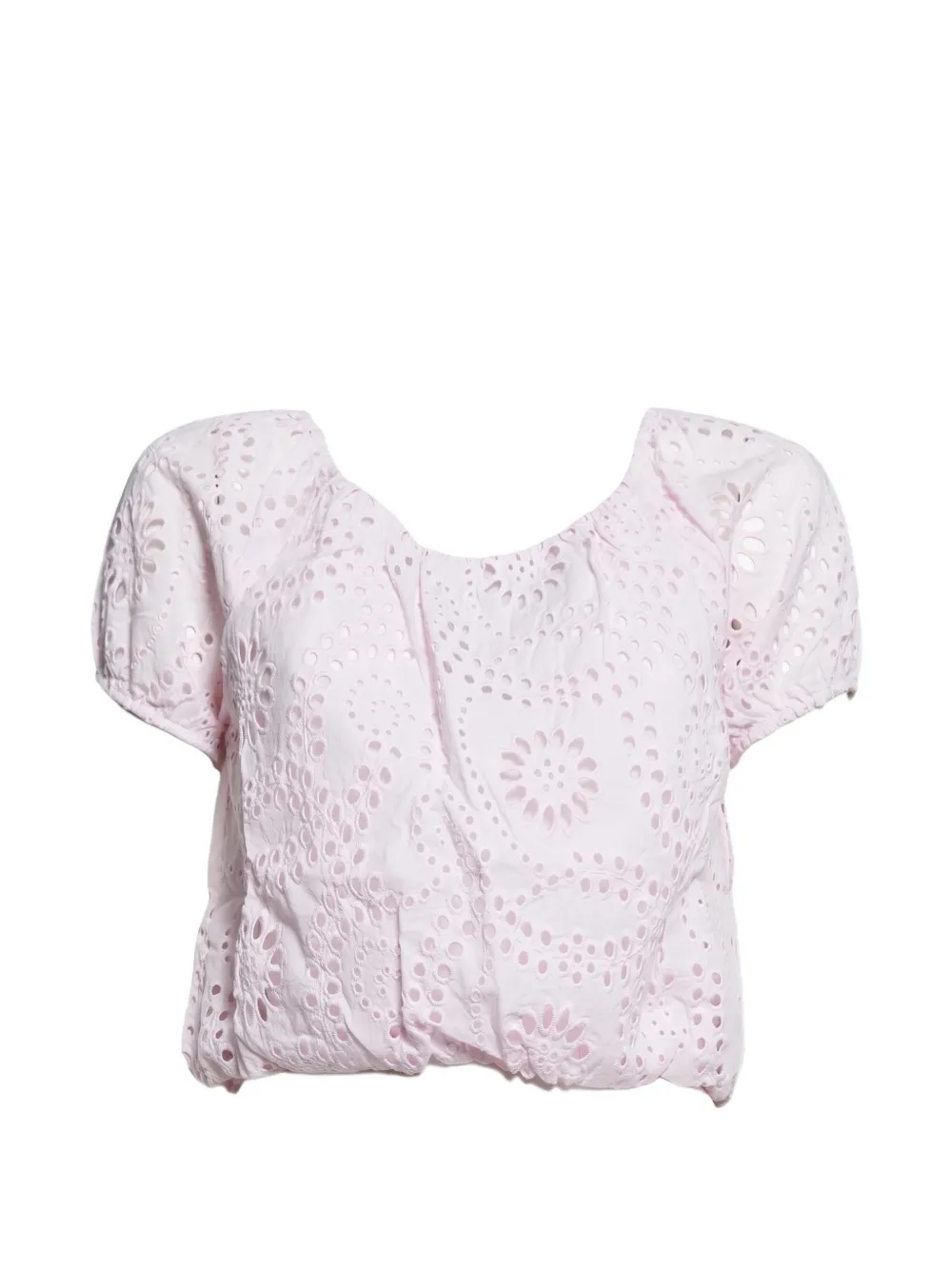 MC2 Saint Barth Kids Giada broderie-anglaise puff-sleeve top Roze