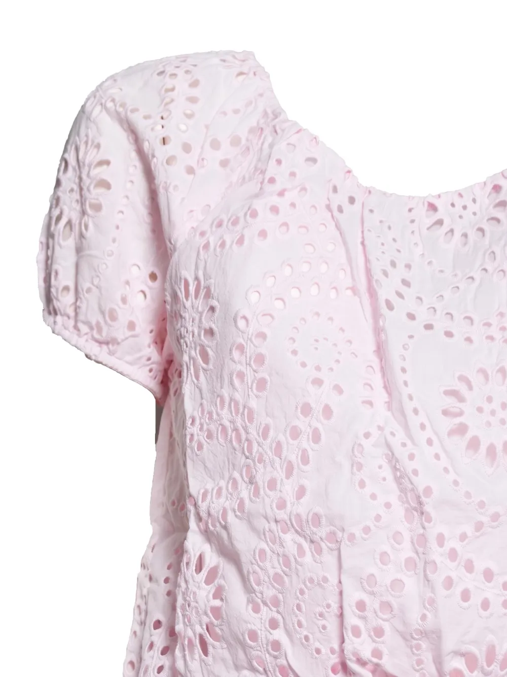 MC2 Saint Barth Kids Giada broderie-anglaise puff-sleeve top Roze