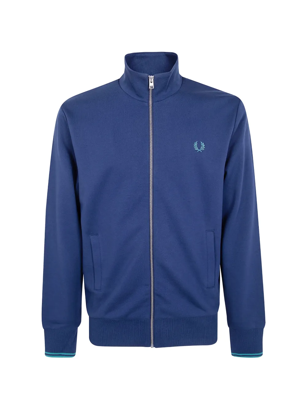 Fred Perry logo-embroidered zip-up sweater - Blau