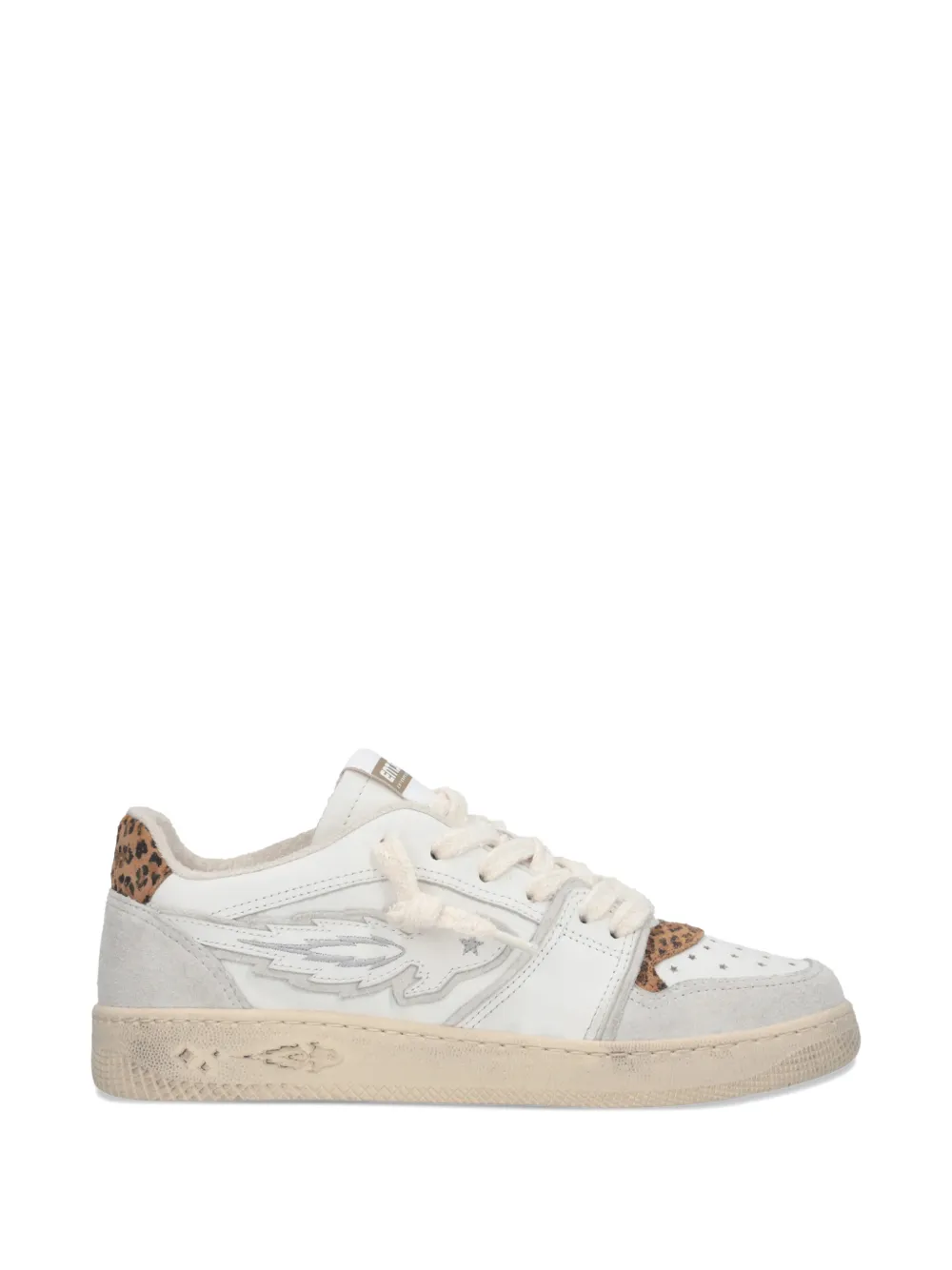 Enterprise Japan leopard detail sneakers - Bianco