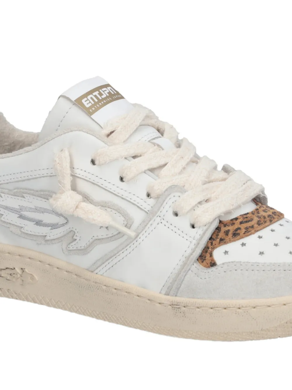Enterprise Japan Sneakers met luipaard-detail Wit