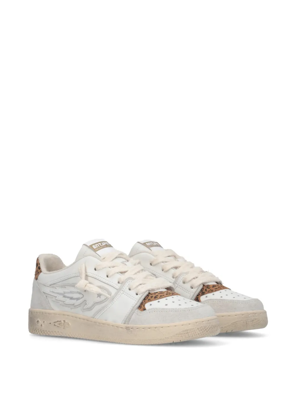 Enterprise Japan Sneakers met luipaard-detail Wit