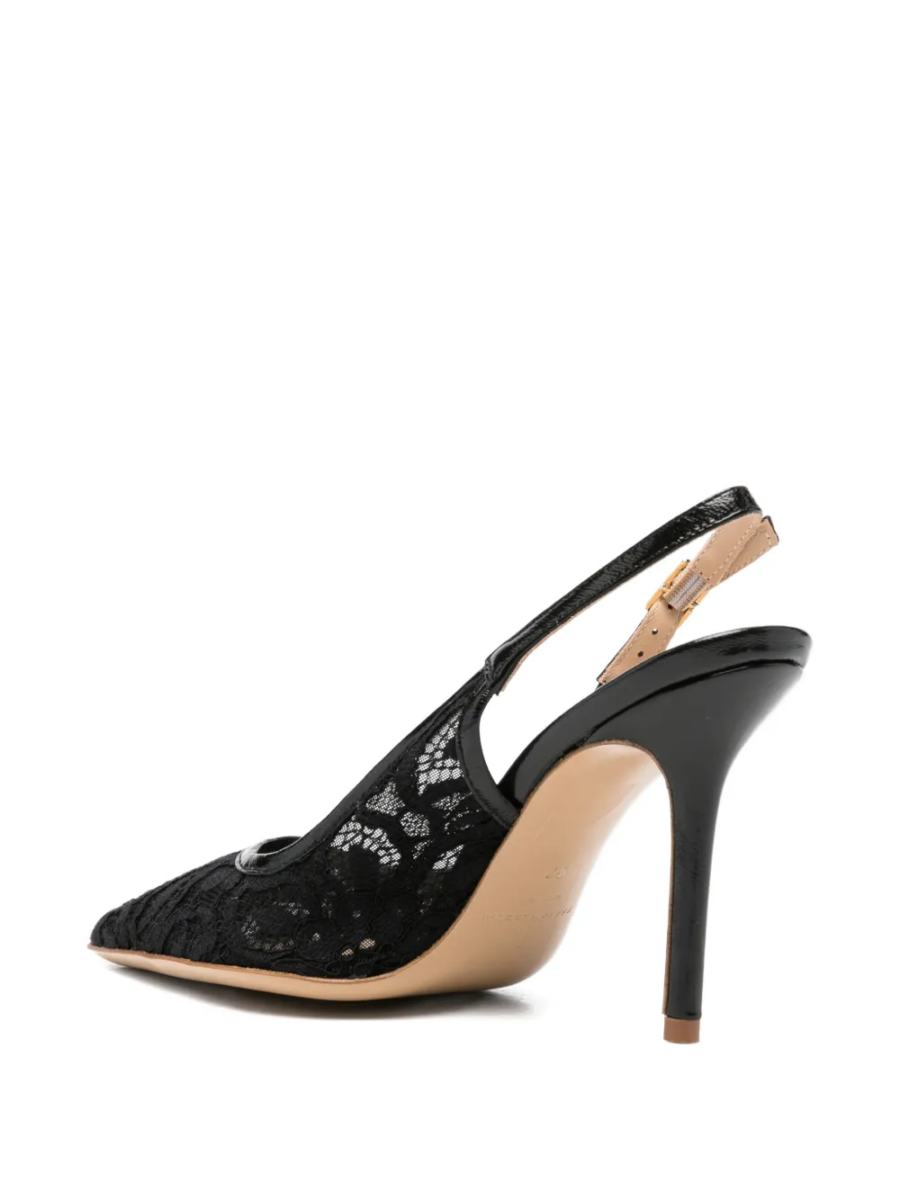 Fabio Rusconi lace slingback pumps Zwart