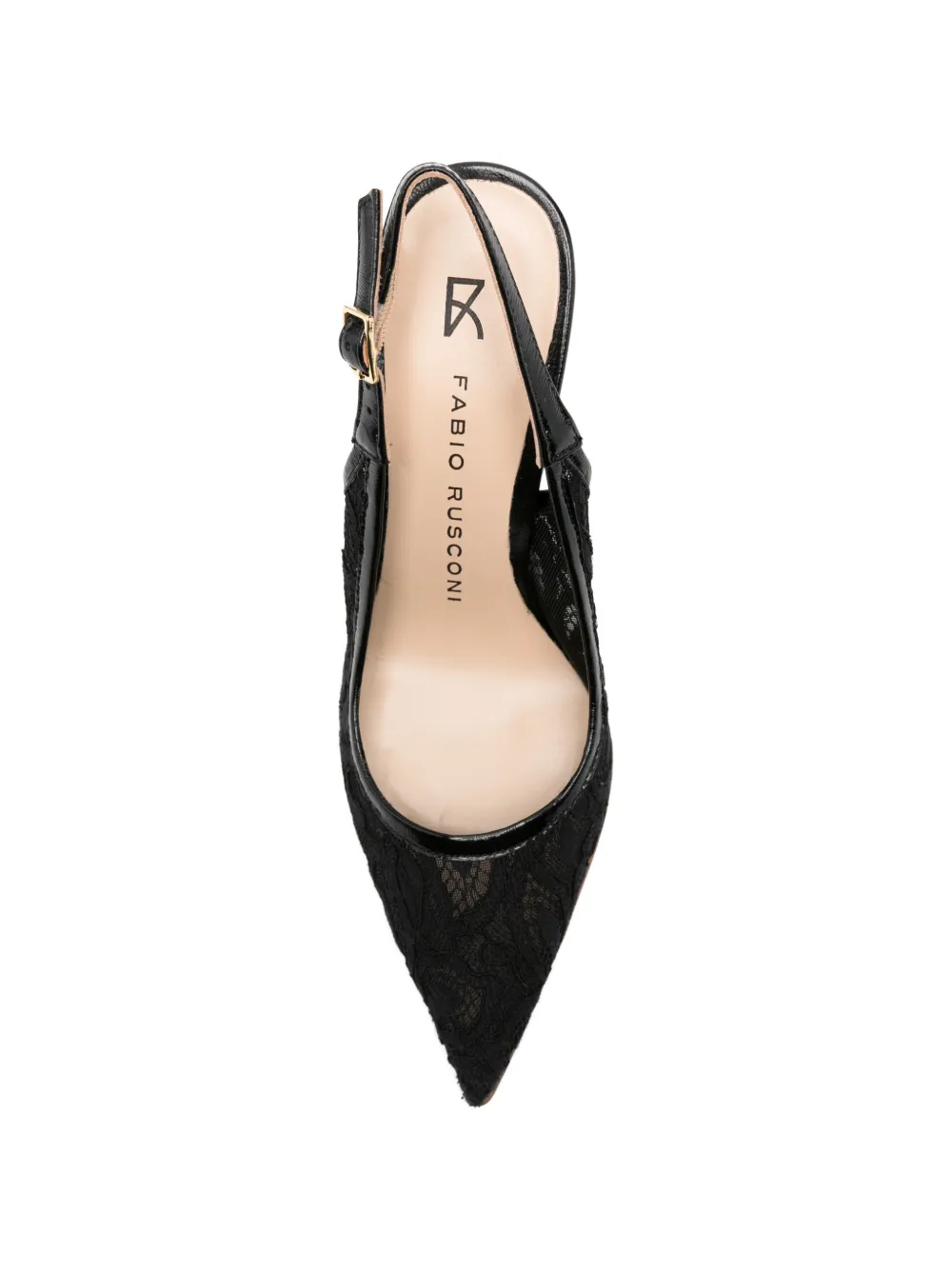 Fabio Rusconi lace slingback pumps Zwart