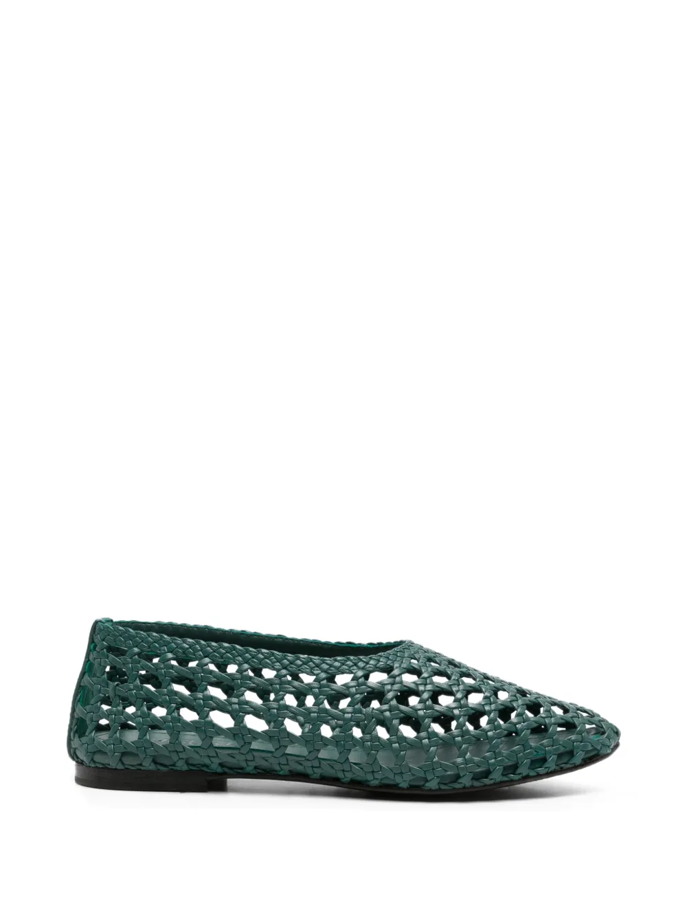 Ava woven leather flat pumps