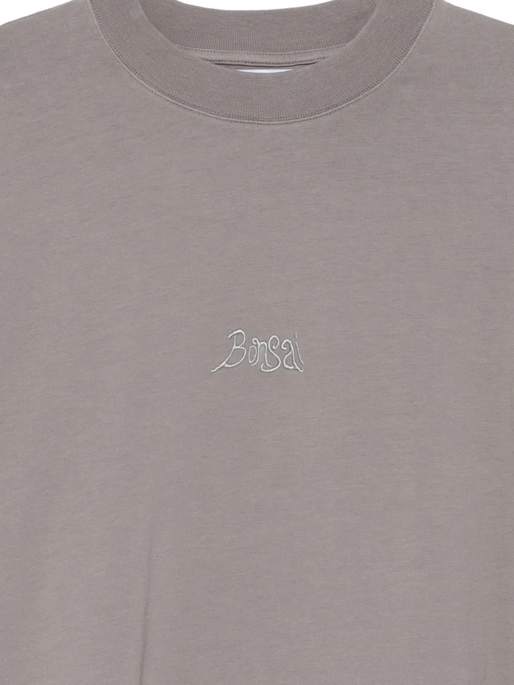  Bonsai Embroidered-logo T-shirt - Brown 