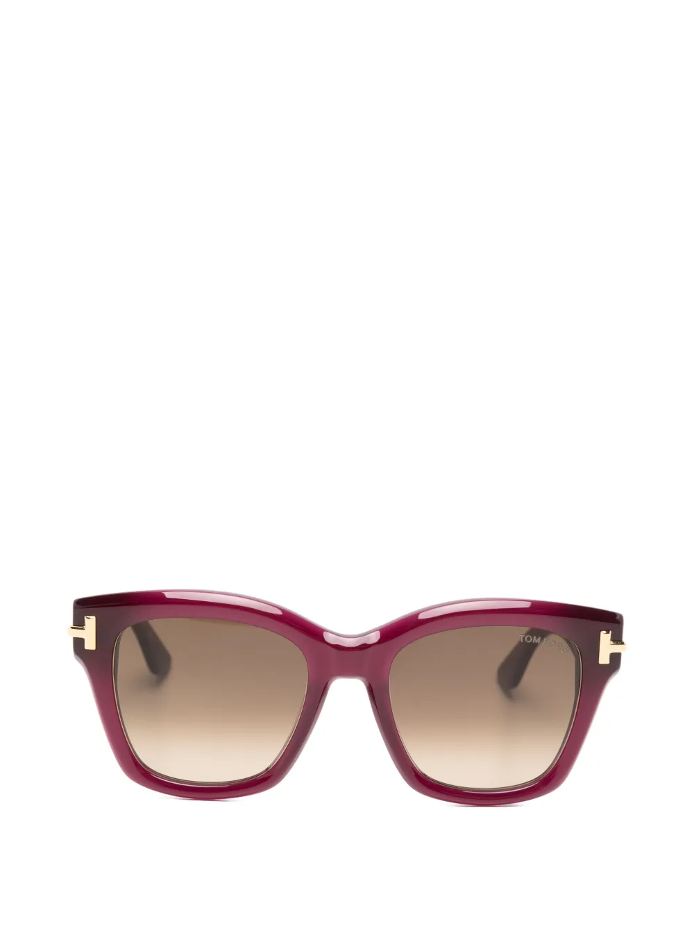 TOM FORD Eyewear gold-tone geometric sunglasses - Rosso