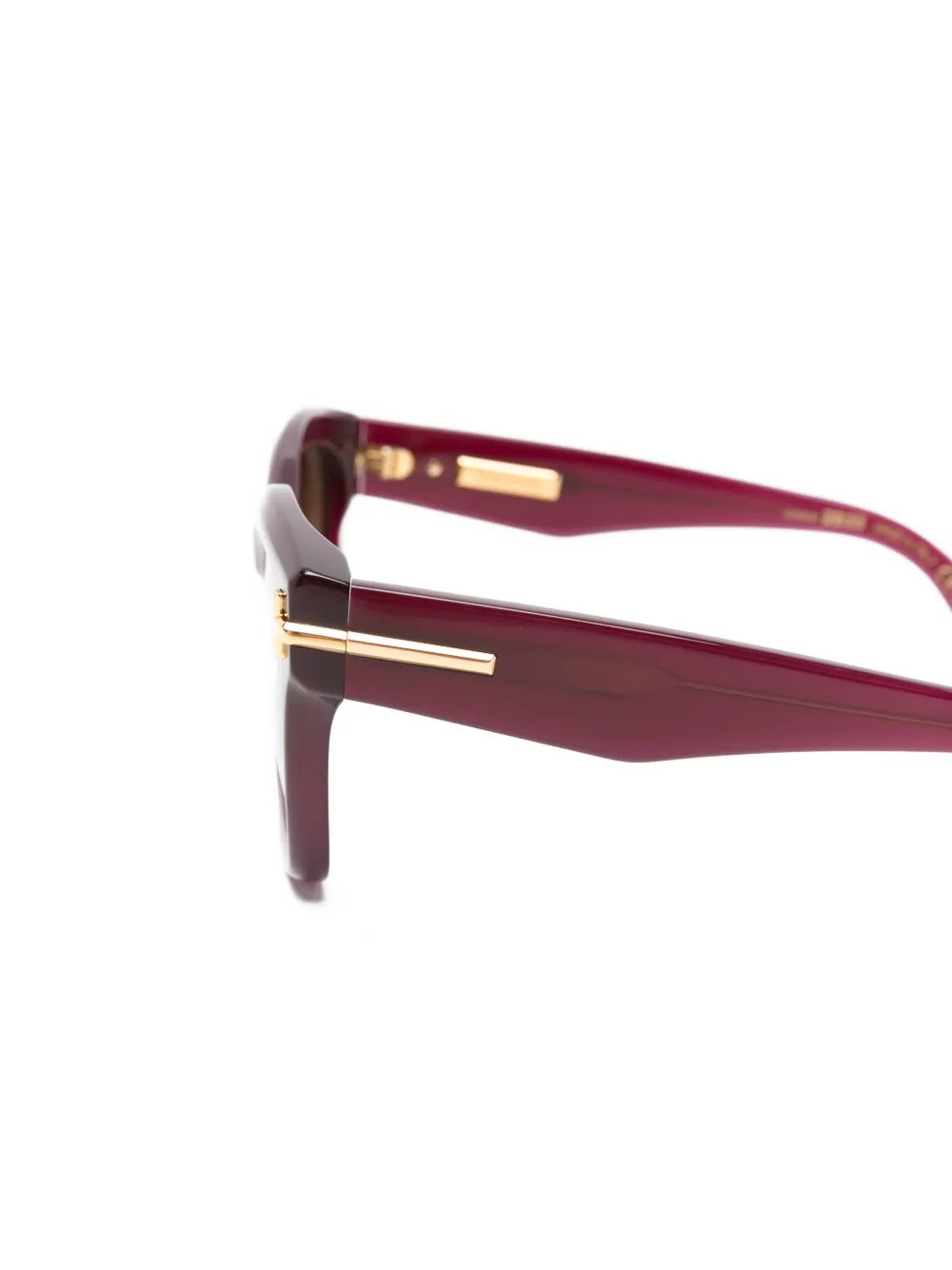 TOM FORD Eyewear Zonnebril met geometrisch montuur en logo Rood