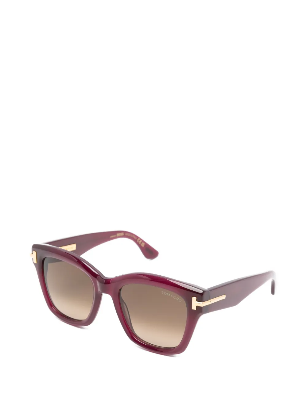 TOM FORD Eyewear Zonnebril met geometrisch montuur en logo Rood