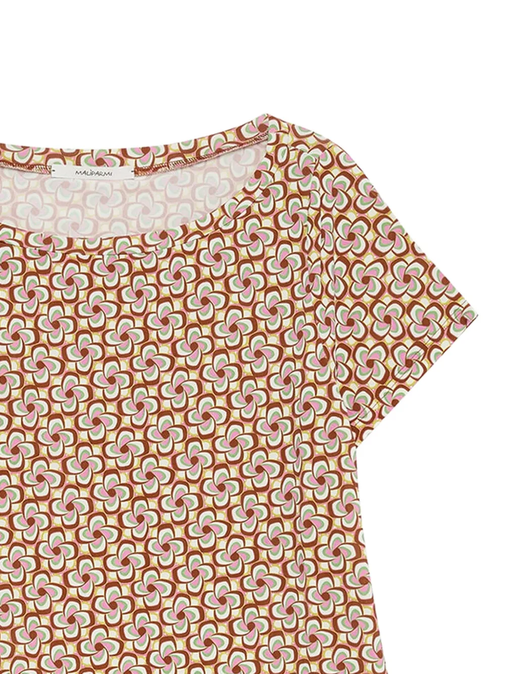 MALIPARMI T-shirt met geometrische print Bruin