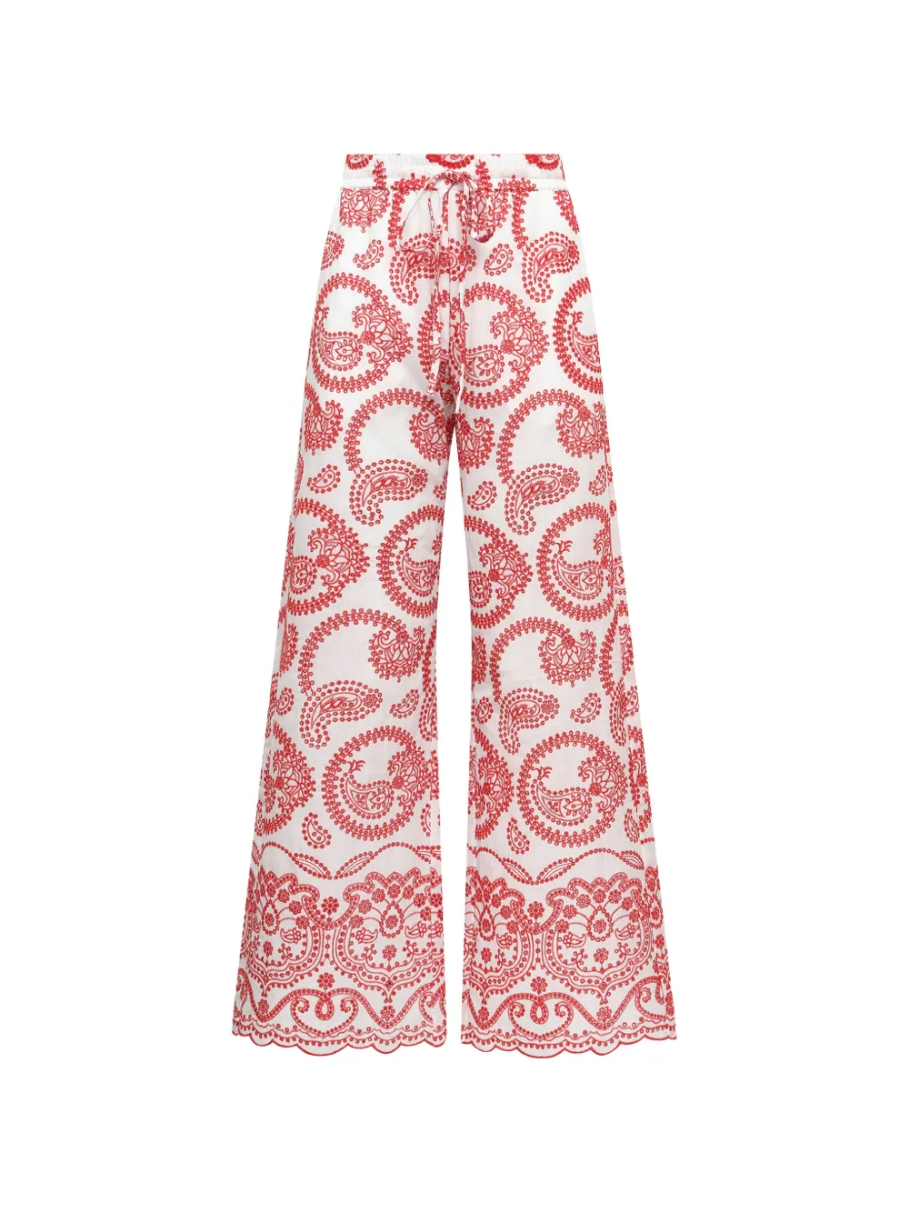 MALIPARMI embroidered paisley trousers - Bianco