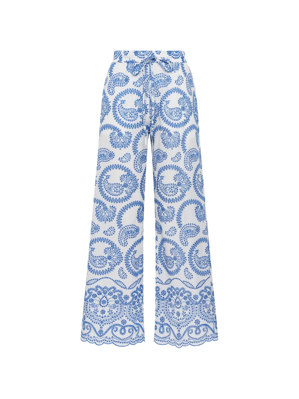MALIPARMI embroidered paisley trousers - Bianco