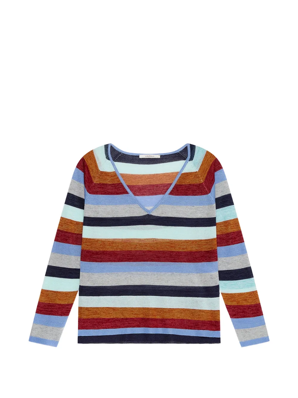 MALIPARMI striped V-neck sweater - Blu